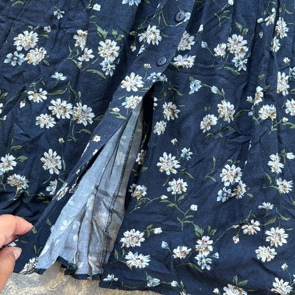 Vintage Cristin Stevens Floral Button Down Dress Navy Medium - Picture 2 of 7